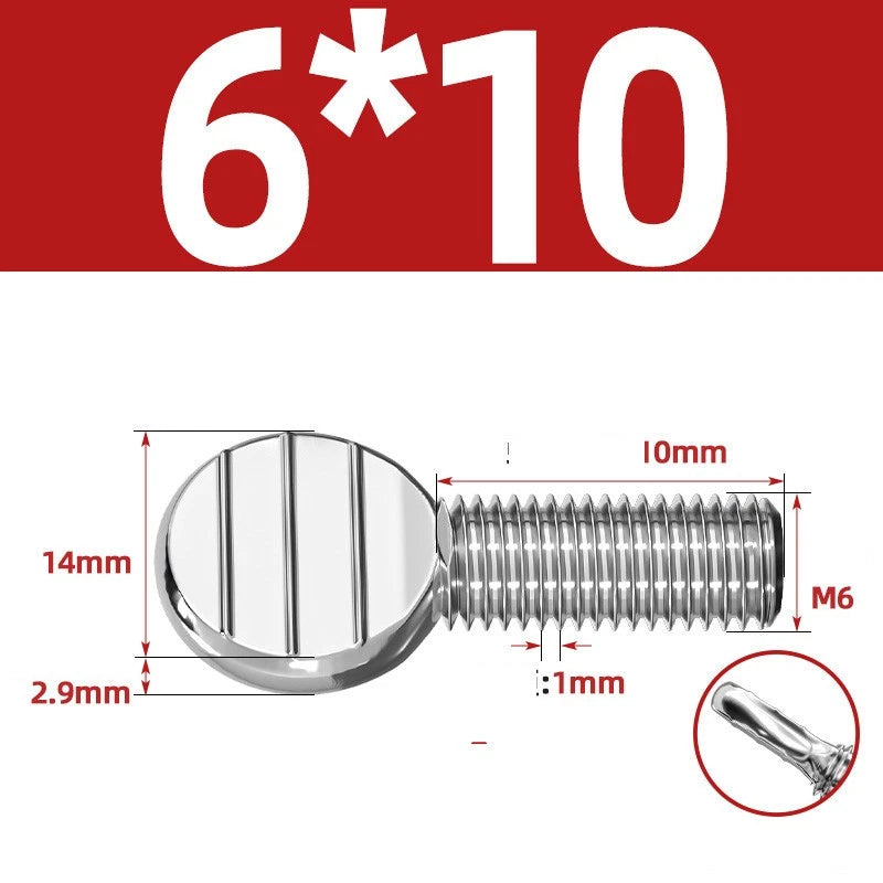 M4–M10 & 1/4"-5/16" Spade-Head Thumb Screws – A2 304 Stainless Steel, Tool-less Hand Grip