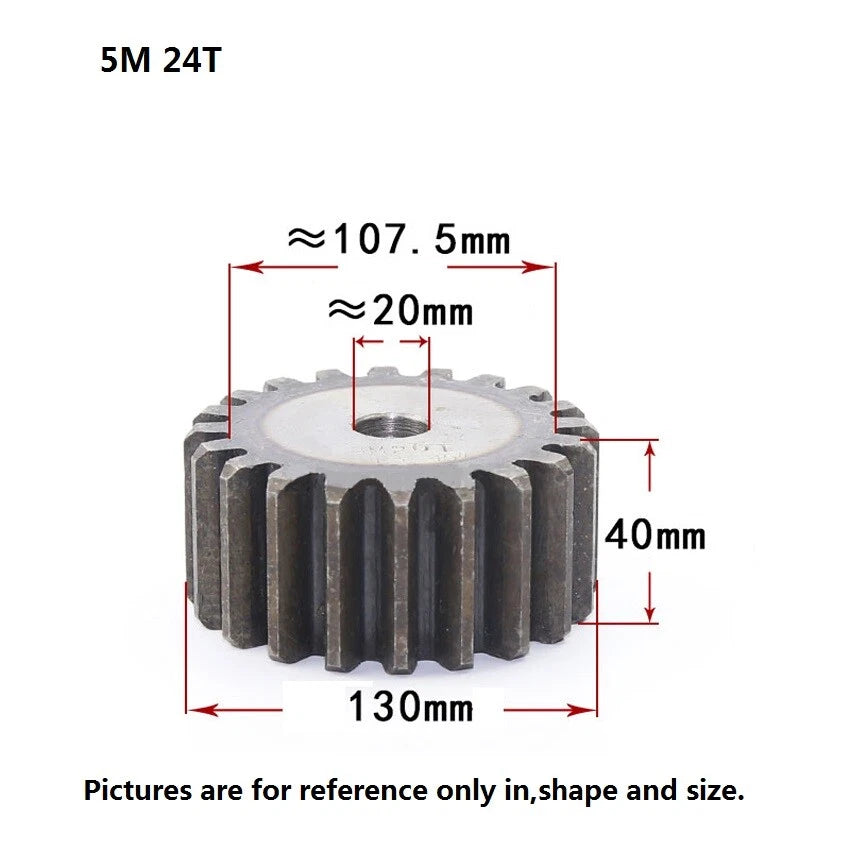 5 Modulus 10-70Tooth Spur Gears 45# Steel Thickness 40mm Motor Power Drive Gear