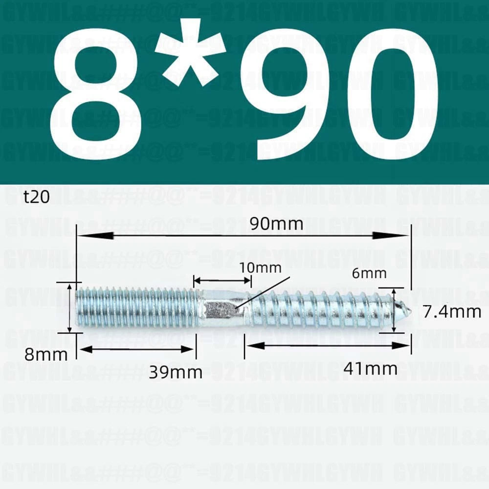 M6 M8 M10 Hanger Bolts – Zinc Plated Steel Torx Drive, Headless Furniture Wood Screws for Sofa Legs & Mounting