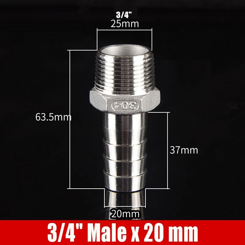 1/4"-4" Inch Female/Male Stainless Hose Connector Fitting For Air Water Fuel Gas