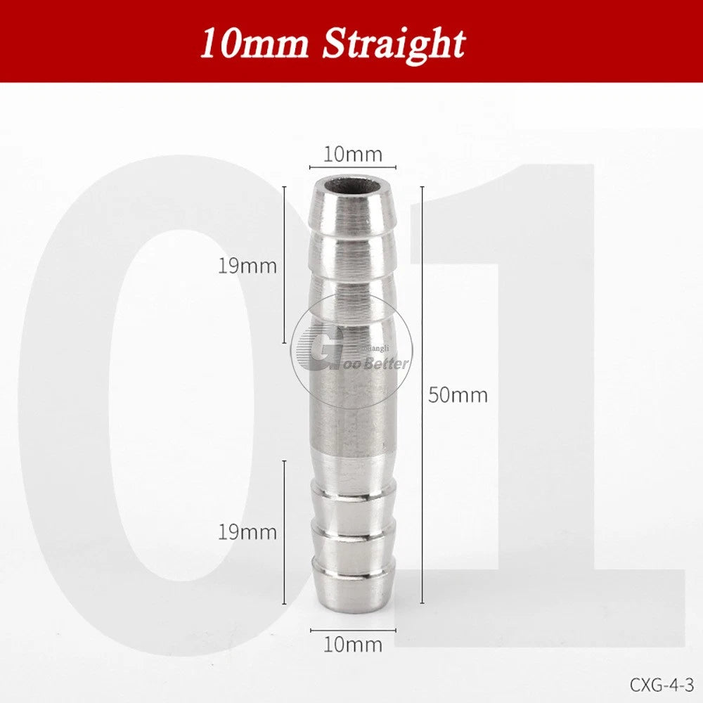 A2 Stainless Steel 8-41mm Barbed Hose Connector,Hosetail Pipe Air Water Oil Fuel
