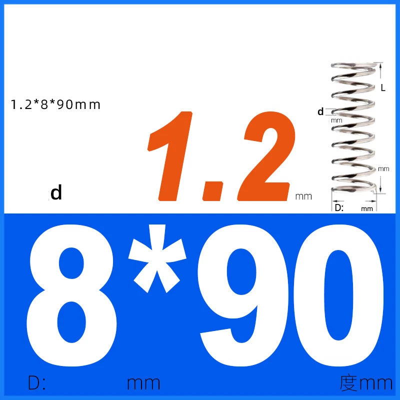 Compression Spring 1.2mm Wire Dia 8mm - 13mm OD Small Pressure Springs