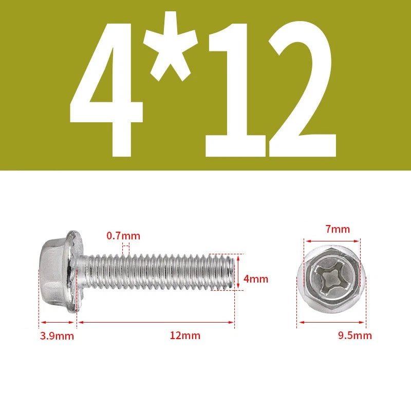 Phillips Hex Flange Screws 304 Stainless Steel M3–M8 | Dentate & Flat Flange - HomeDIYer