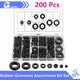 200 Pcs Rubber Grommet Assortment Kit Set Firewall Hole Electrical Wiring Gasket