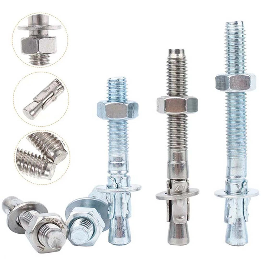 Hex Head Expansion Anchor Bolts — M6 to M20, Stainless Steel A2 & Zinc Plated, Extra Long
