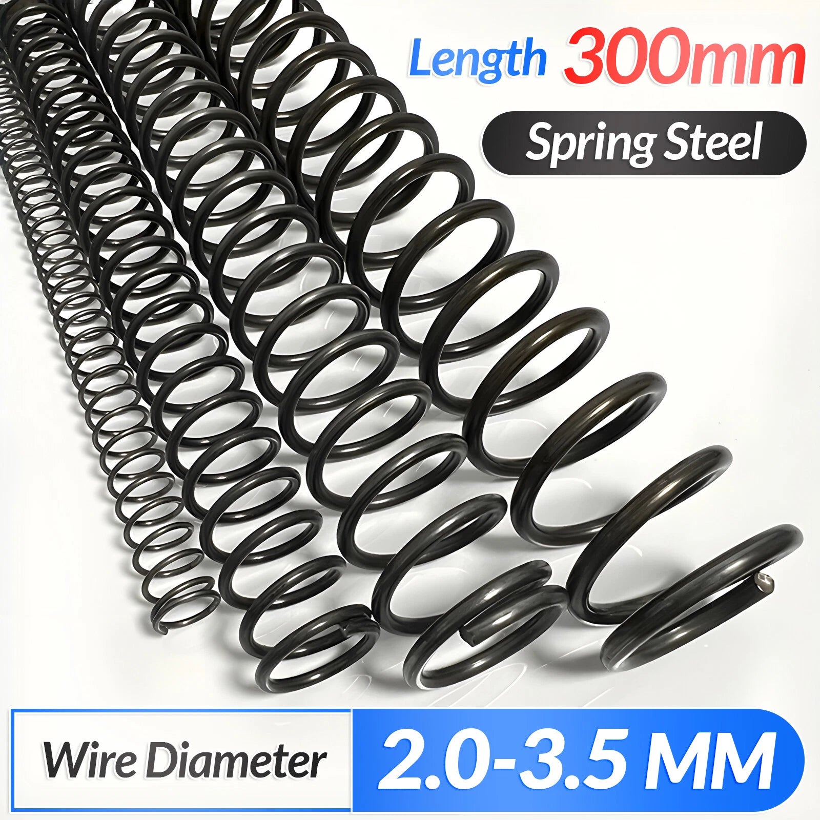 Compression Spring Pressure Springs, Wire Dia 2-3.5mm, OD 10-60mm, Length 300mm