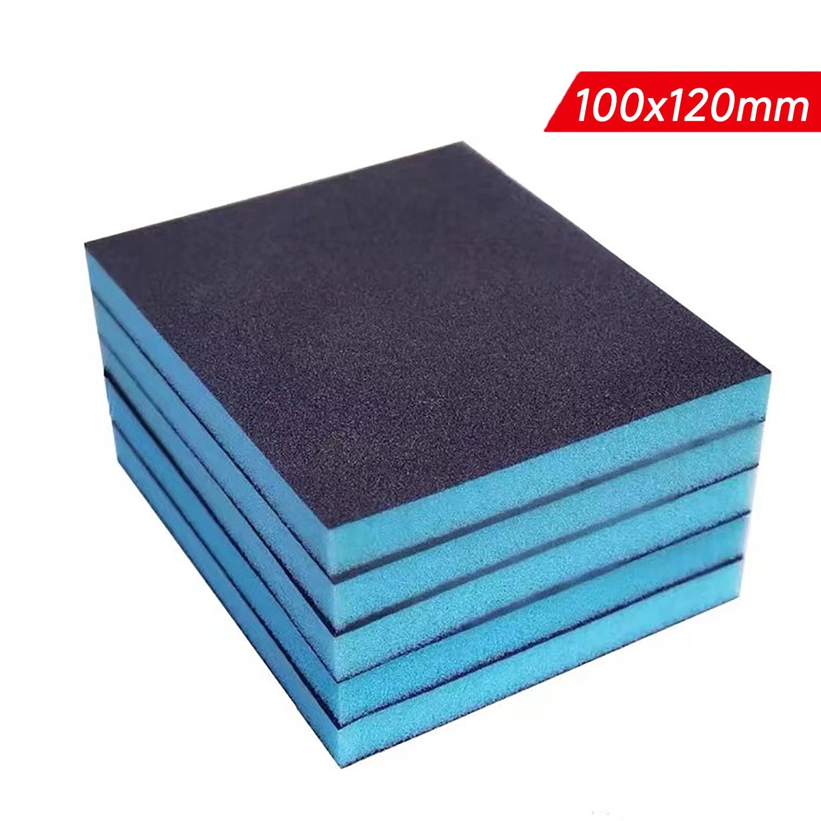 Blue Double‑Sided Foam Sanding Blocks — P100 to P240 Grit Wet & Dry Sponge Pads for Wood Metal Auto