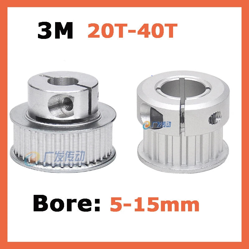 3M Timing Belt Tooth 20T-40T Synchronous Drive Pulley Width 11/16mm Bore 5-15mm