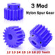 3 Mod Blue Nylon Spur Gear with Step 12-20 Teeth 14-30mm Bore Pinion Motor Gear