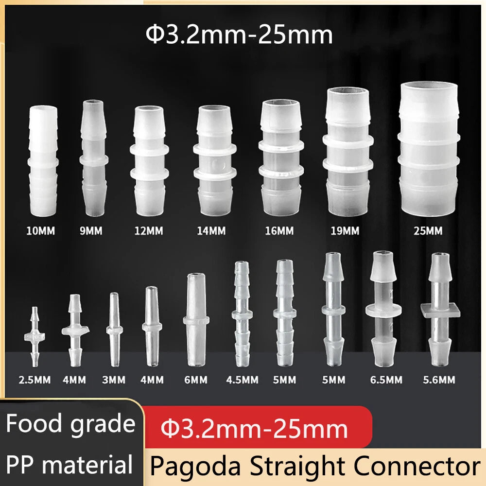 Straight Barbed Hose Joiner — Plastic Connector for Air, Fuel & Water Lines