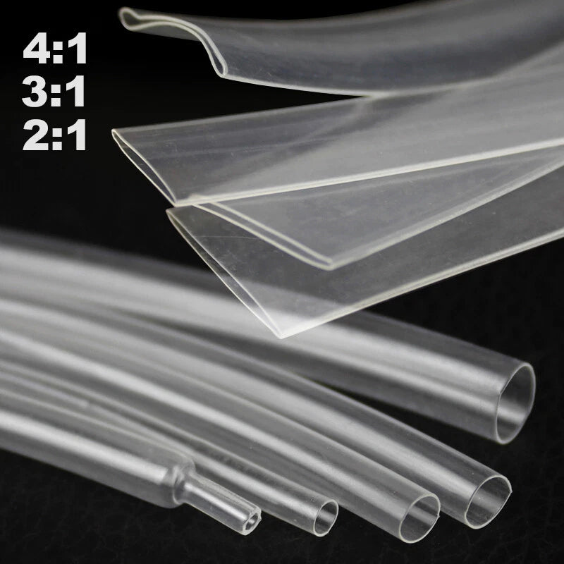 Clear Heat Shrink Tubing – 2:1, 3:1 & 4:1 Ratio, φ0.6mm–φ180mm, with or without Adhesive