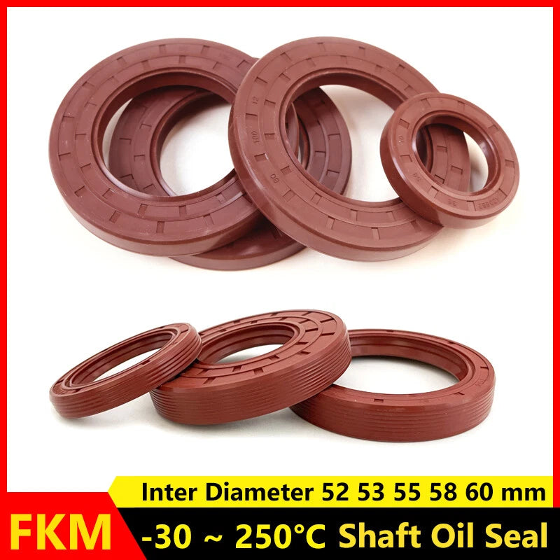 FKM Oil Seals Rotary Shaft Seal TC Double Lip w Spring Dust Grease Metric