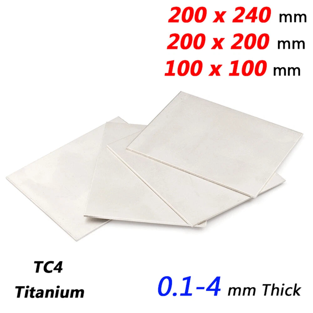 0.1-4 mm Thick TC4 Titanium Sheet Square Ti-6Al-4V Plate 100x100 mm 200x200 mm