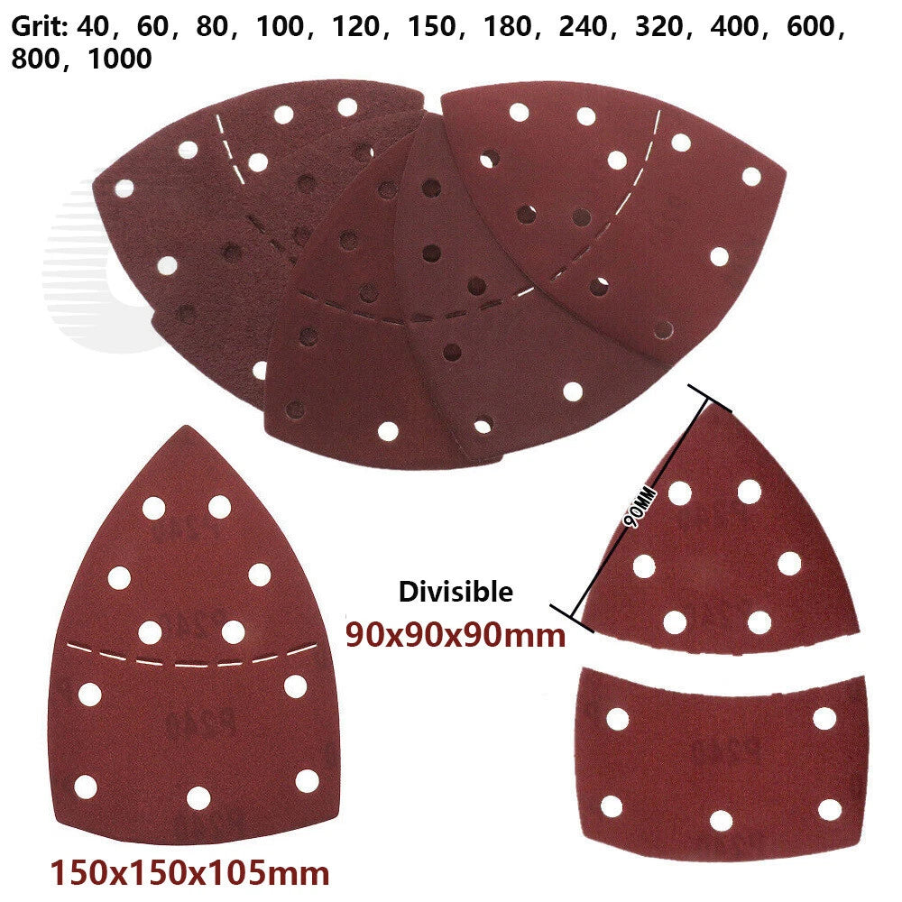 90mm Detail Palm Sander Abrasive Sanding Sheets Mouse Sandpaper Pads 40-1000Grit