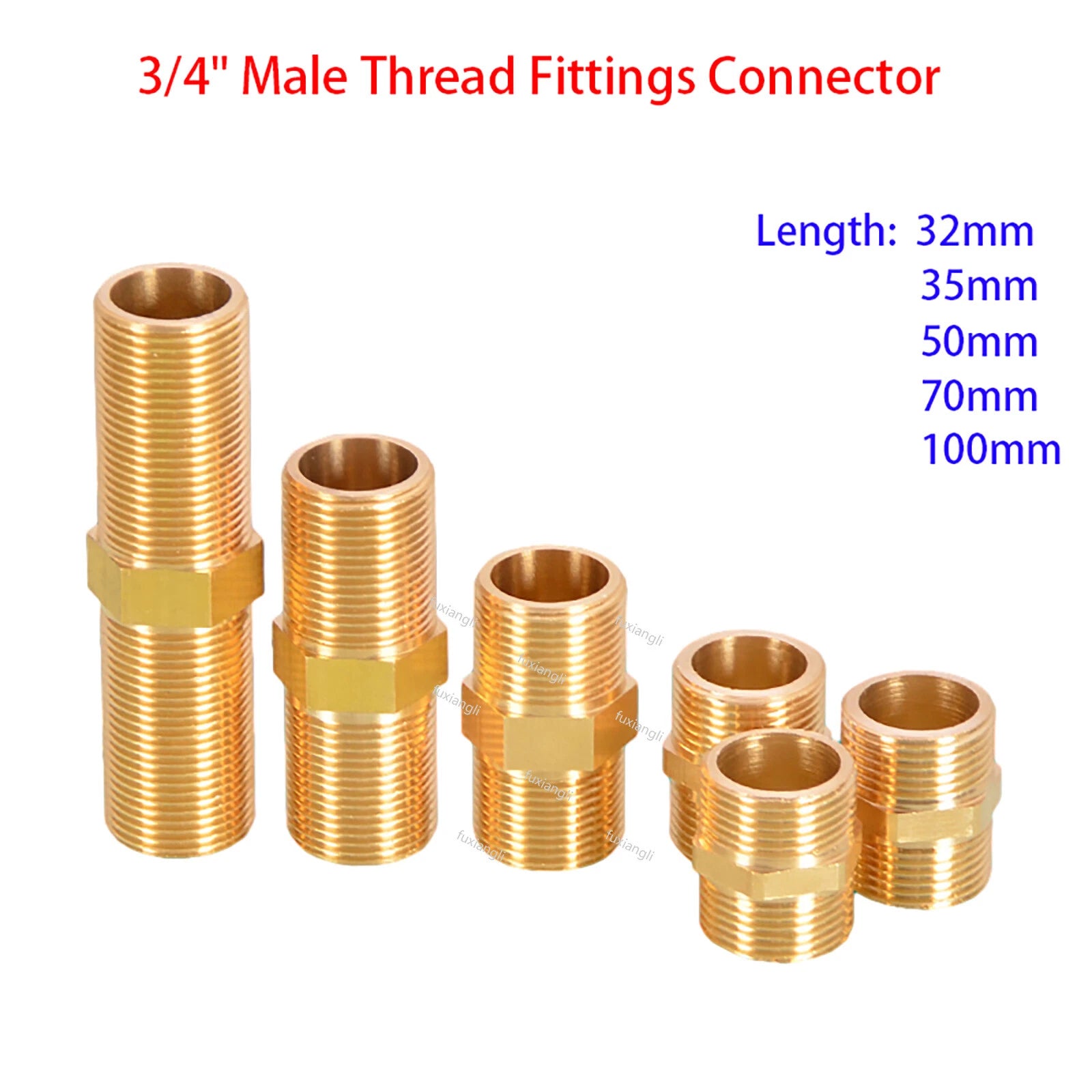 Brass BSP 3/4" Male Thread Extension Nipple Pipe Fitting