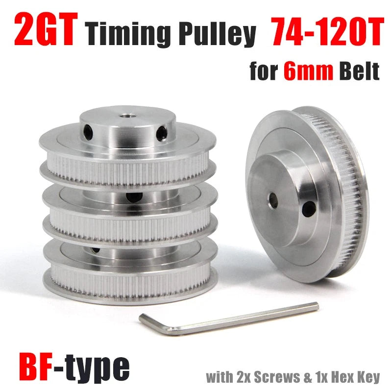 2GT Timing Pulley Synchronous Wheel 74-120 Teeth 6mm Belt 5mm-20mm Bore for 3D