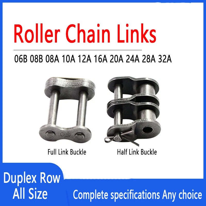Duplex Row Roller Chains Full/Half Master Connecting Links 06B 08B 10A 12A - 32A