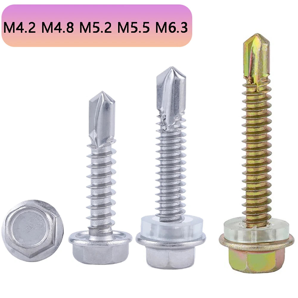410 & A2 Stainless Hex Head Self‑Drilling Tek Screws – for Metal Roofing & Sheeting