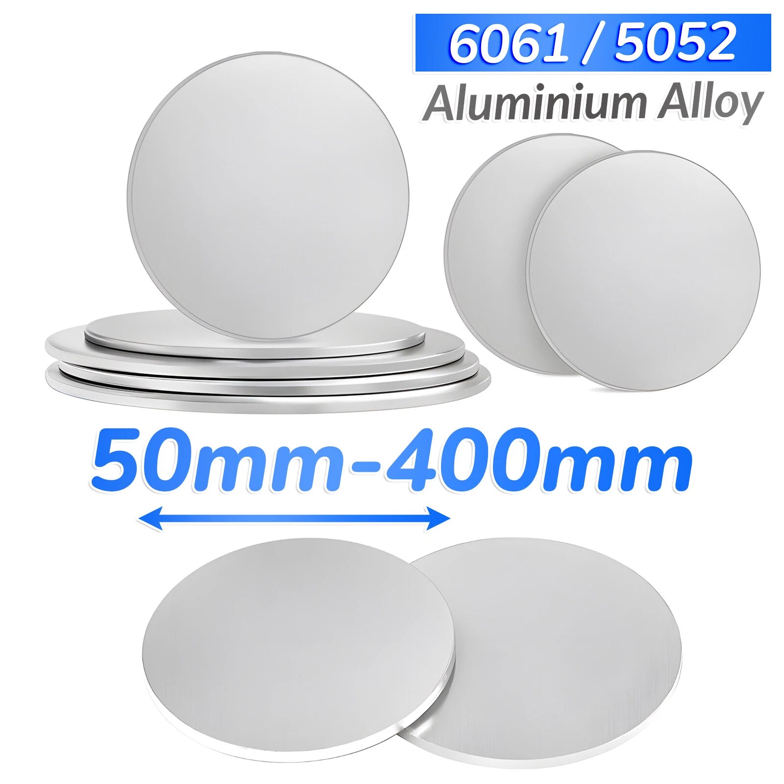 Round 6061 Aluminum Sheet Disc Plate 1mm-20mm Thick DIY Model Craft Art Handmade