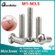 A2 Stainless Steel Pan Head Phillips Micro Machine Screws M1.0 M1.2 M1.4 M1.6 M2 M2.5 M3 M3.5 — 3mm to 120mm
