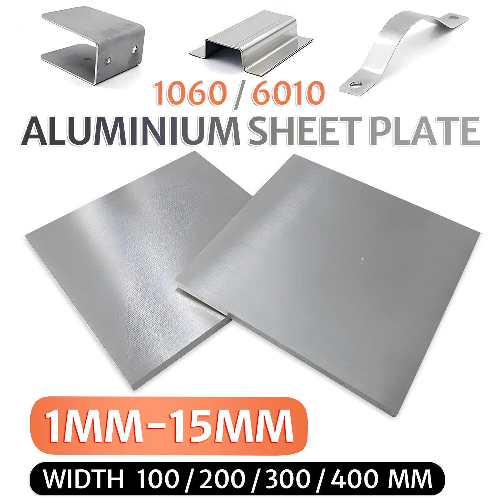 Aluminium Plain Plate Sheet 1mm - 15mm Thick, Various Sizes 1060/6010/5052/7075