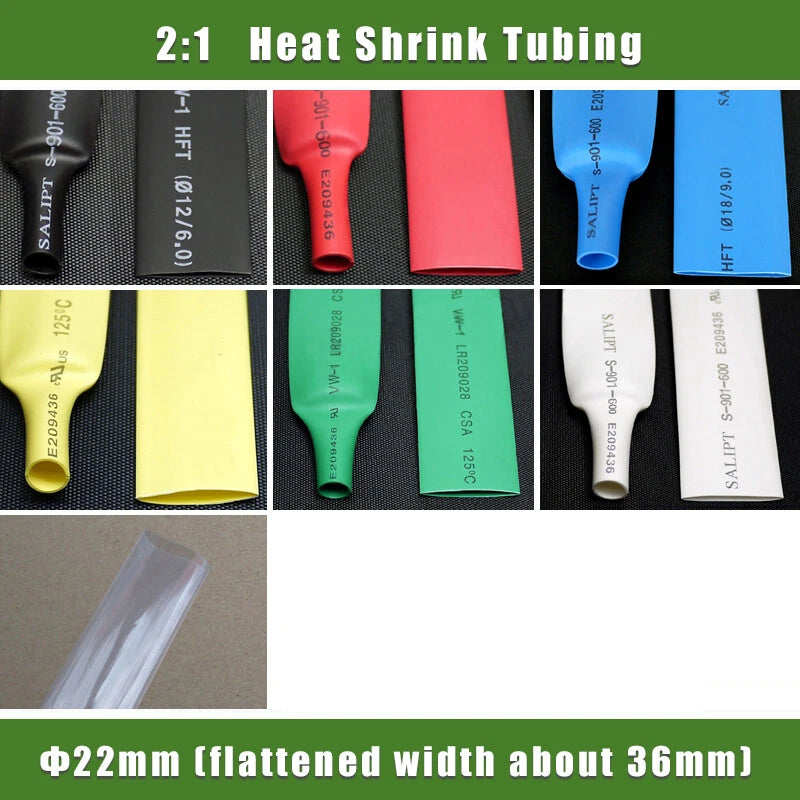 22mm Heat Shrink Tubing 2:1 – Electrical Insulation Sleeving for Wire & Cable