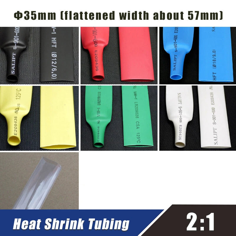 35mm 2:1 Heat Shrink Tubing – Electrical Insulation Sleeve for Cable & Wire