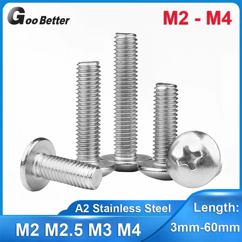 M6 & M8 Countersunk Phillips Screws – A2 Stainless Steel, DIN 965, Flat Head (Lengths up to 200mm)