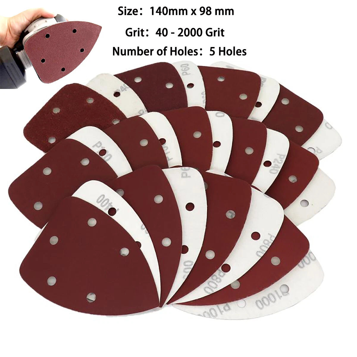 Mouse Sanding Sheet 40-2000 Grit Sanding Sandpaper Decker Detail Palm Sander Pad