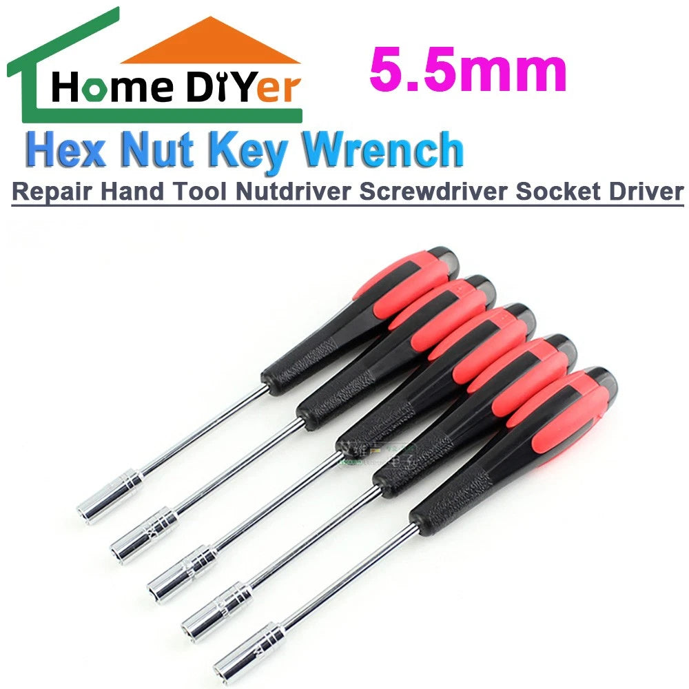 Repair Hand Tool 5.5mm Hex Nut Key Wrench Nutdriver Screwdriver Socket Driver
