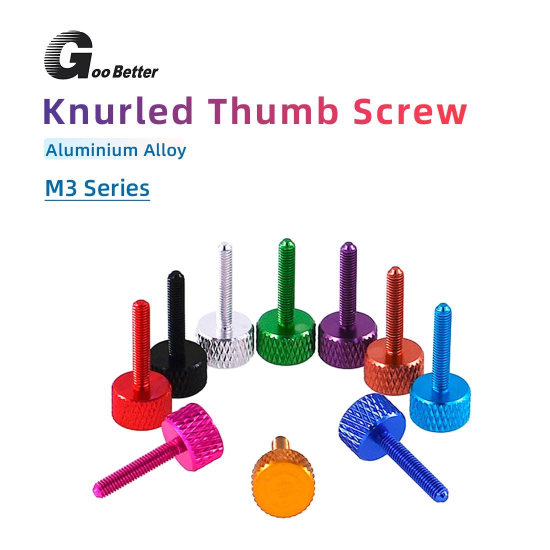 M3 Knurled Thumb Screws – Aluminum Anodized, Multiple Colors & Lengths - HomeDIYer