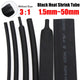 3:1 Ratio Heat Shrink Tubing – Black Electrical Wire Sleeving (Without Glue)