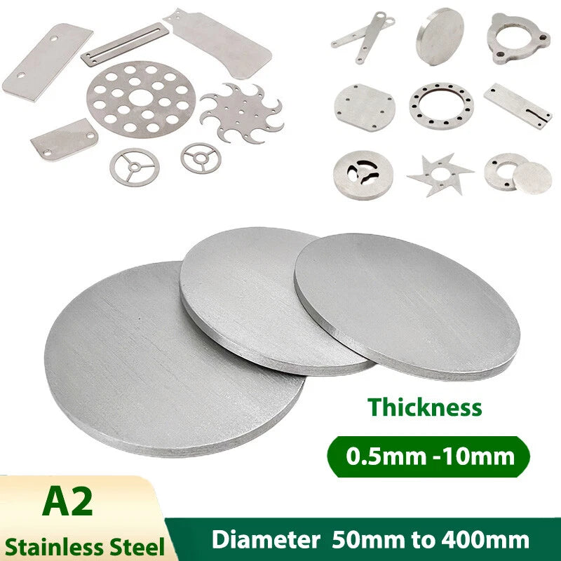 Stainless Steel Round Blank Discs — A2 Grade, Laser Cut, Ø50–400mm