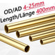 Brass Tubes ROUND PIPE Cu 62% OD 4mm 5mm 6mm 7mm 8mm To 25mm Length 400mm 0.4m