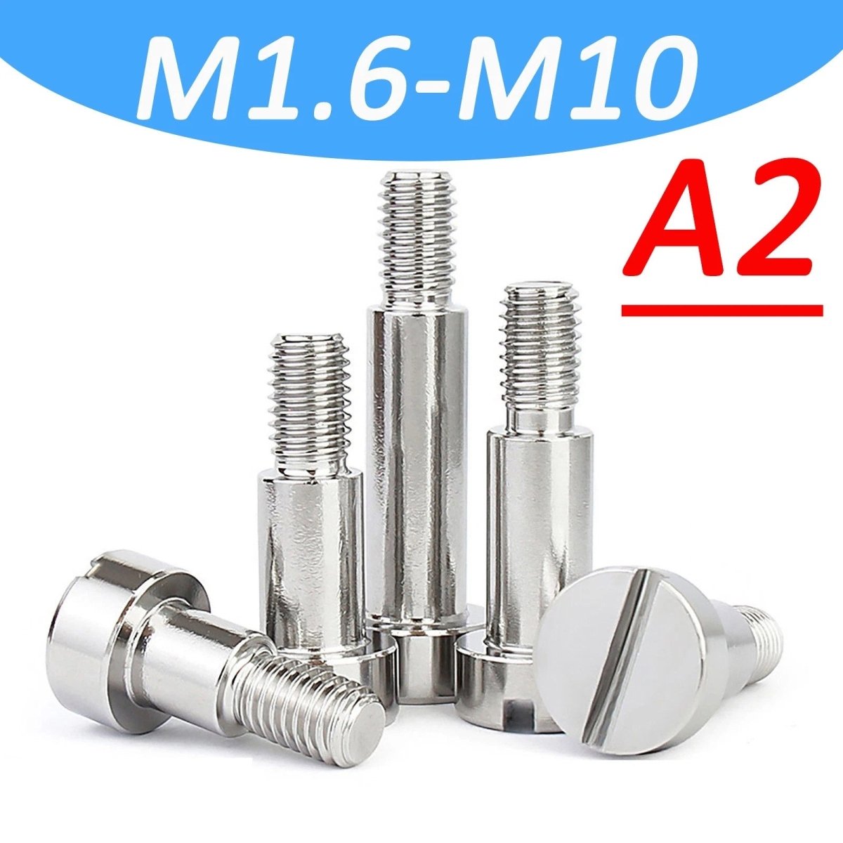 A2 Stainless Steel Slotted Shoulder Bolts DIN 923 | Step Stripper Bolts M1.6–M10 - HomeDIYer