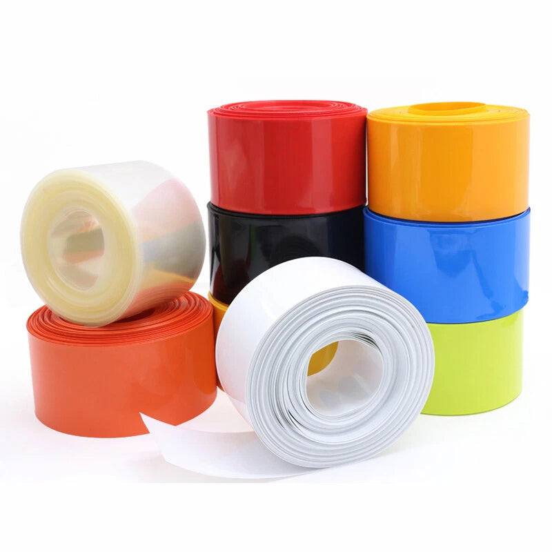 PVC Heat Shrink Tubing 2:1 Ratio – Flat Shrinkable Sleeve for Wire & Cable (75mm–95mm)