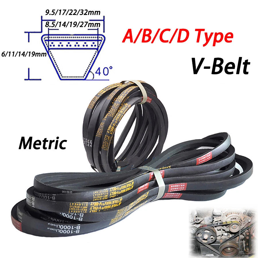 A/B/C/D Section V-Belt Metric — Transmission Drive Belt 500–5000mm