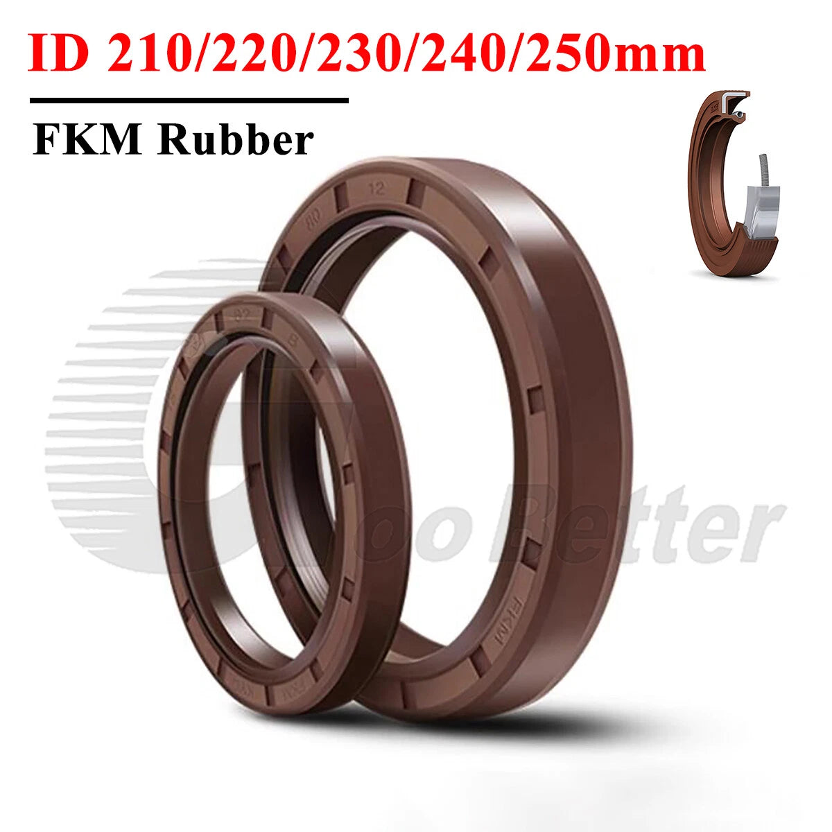 TC Skeleton Oil Seals ID 205-255mm FKM Dual Lip Rotary Shaft Seal