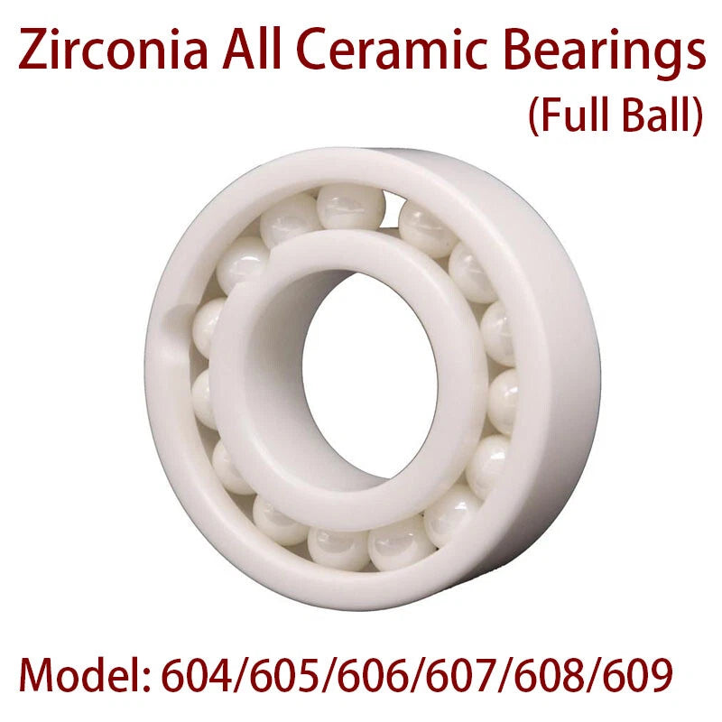 Zirconia All Ceramic Bearings ZrO2 Full Ball Deep Groove Ball Bearings 604~609