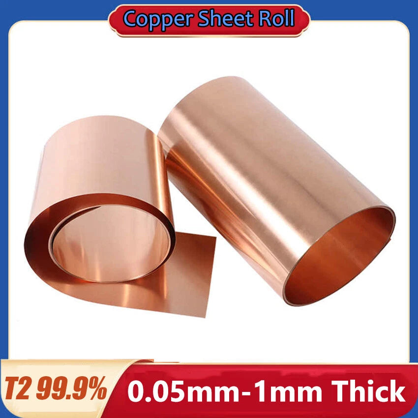 Pure Copper Sheet Roll Thick 0.05mm-1mm, Width 100-400mm Copper Foil Plate Strip