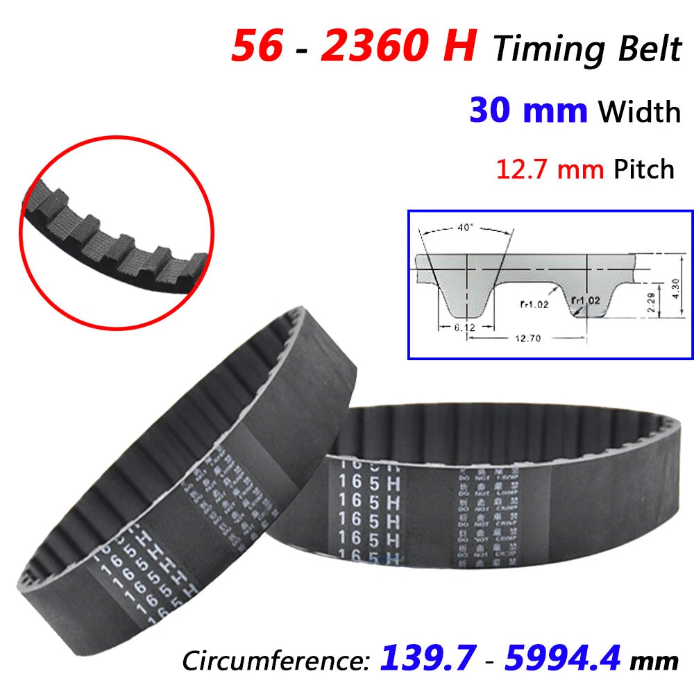 30mm H Timing Belt – Trapezoid Teeth, 12.7mm Pitch, Closed Loop for CNC