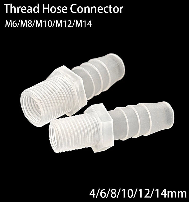 External Thread Straight Hose Connector — Plastic Tube Fitting M6 to M14 (4mm–14mm)