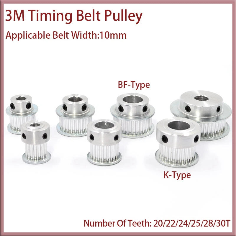 3M K/BF-Type Timing Belt Pulley Applicable Belt Width 10mm 20T~30T Bore 4mm-17mm