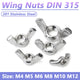 M4-M12 Wing Nuts Butterfly Nut To Fit Bolts Screws 201 Stainless Steel DIN 315