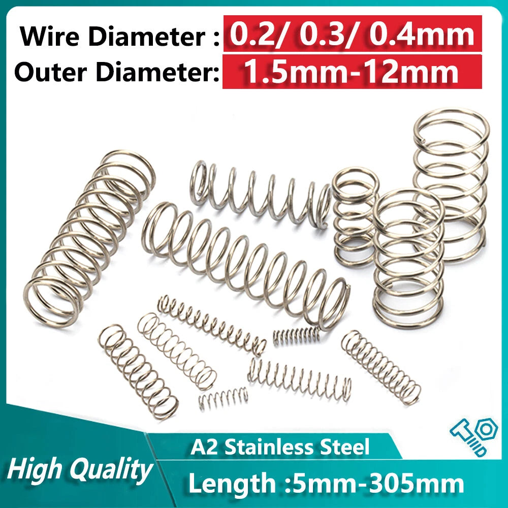 Wire Dia 0.2mm 0.3mm 0.4mm Compression Springs Stainless Small Pressure Spring