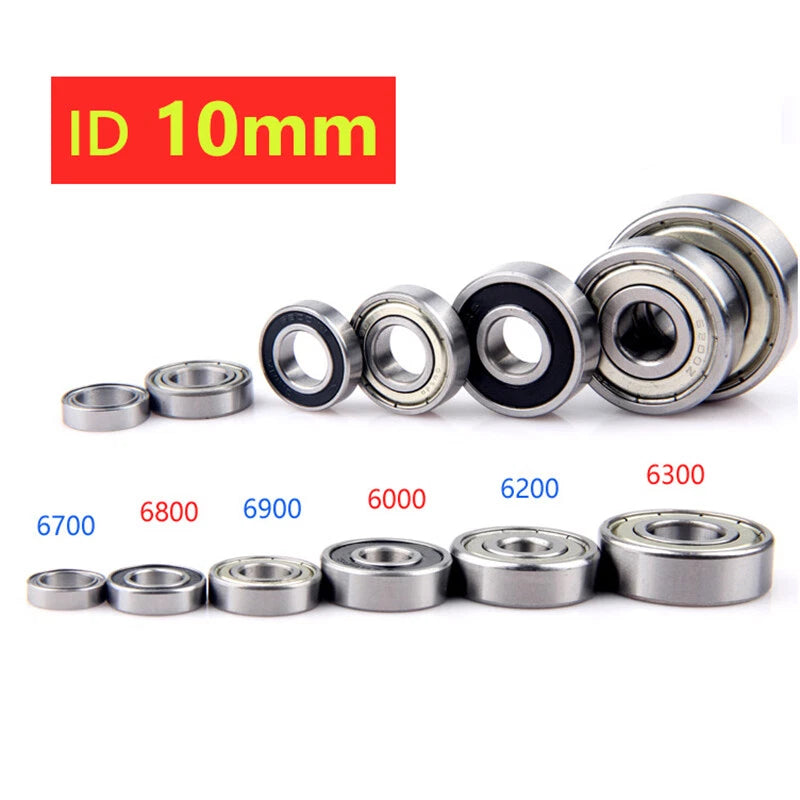 ID 10mm Deep Groove Ball Bearings Double Sealed GCR15 Steel Roller Ball Bearing