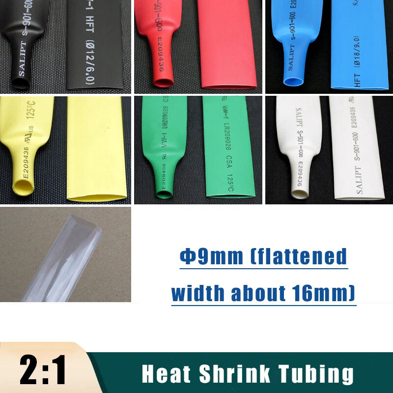 9mm Heat Shrink Tubing 2:1 – Electrical Wire Sleeve & Cable Wrap