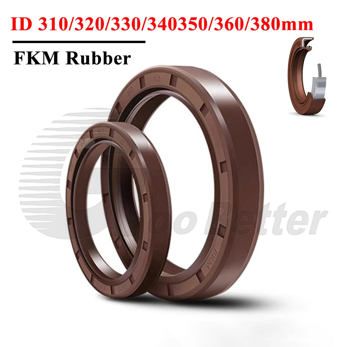 TC Skeleton Oil Seals ID 310–380mm Rotary Shaft FKM Dual Lip Seal