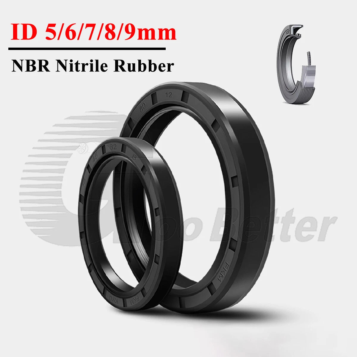 TC Oil Seal ID 5–9mm NBR 70 Dual Lip Rotary Shaft Sealing Ring | Multiple Sizes