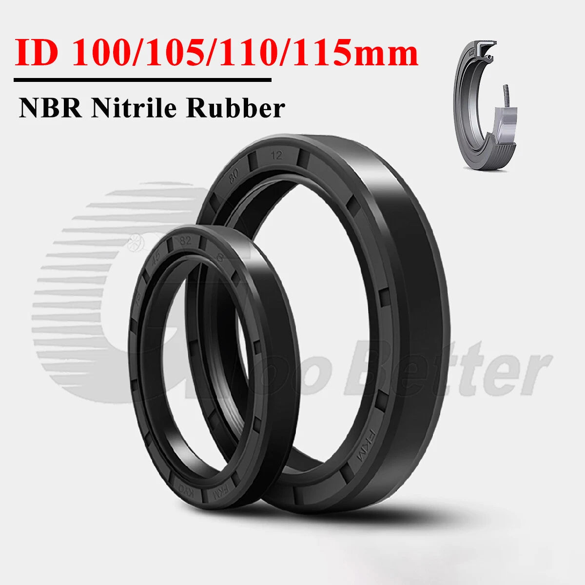 TC Oil Seal ID 100–115mm Rotary Shaft NBR Dual Lip Skeleton Seal Ring